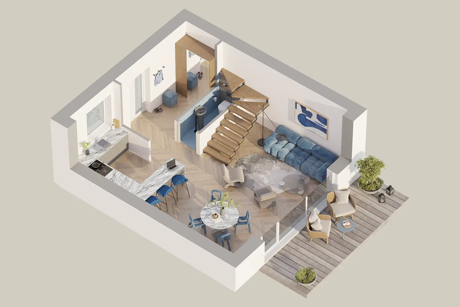 3D interior visualization representing all types of design services – from concept to presentation